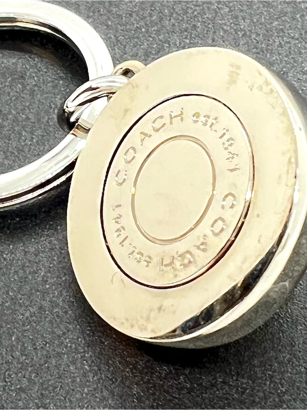 Vintage Coach Turnlock Valet Keychain Silver Tone Bag Charm Authentic - Picture 11 of 13